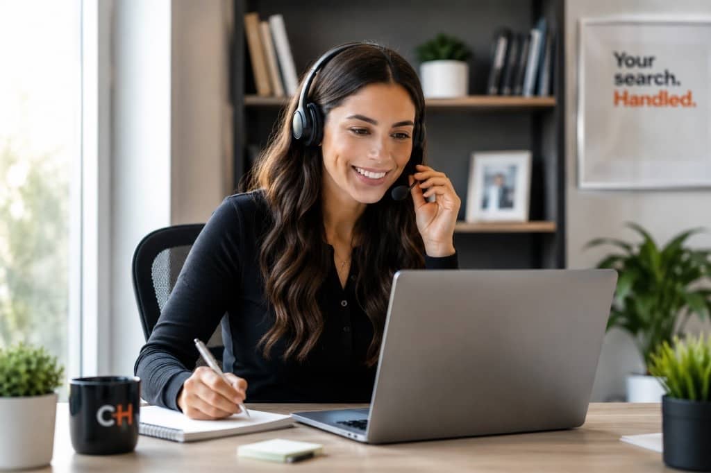 A CareerHandoff assistant on a call, taking notes for a member